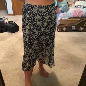 Blue with white flowers skirt